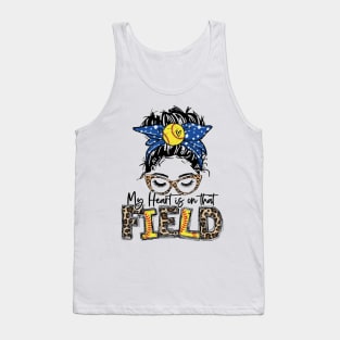 My Heart Is On That Field Softball Tee Leopard Softball Mom Tank Top